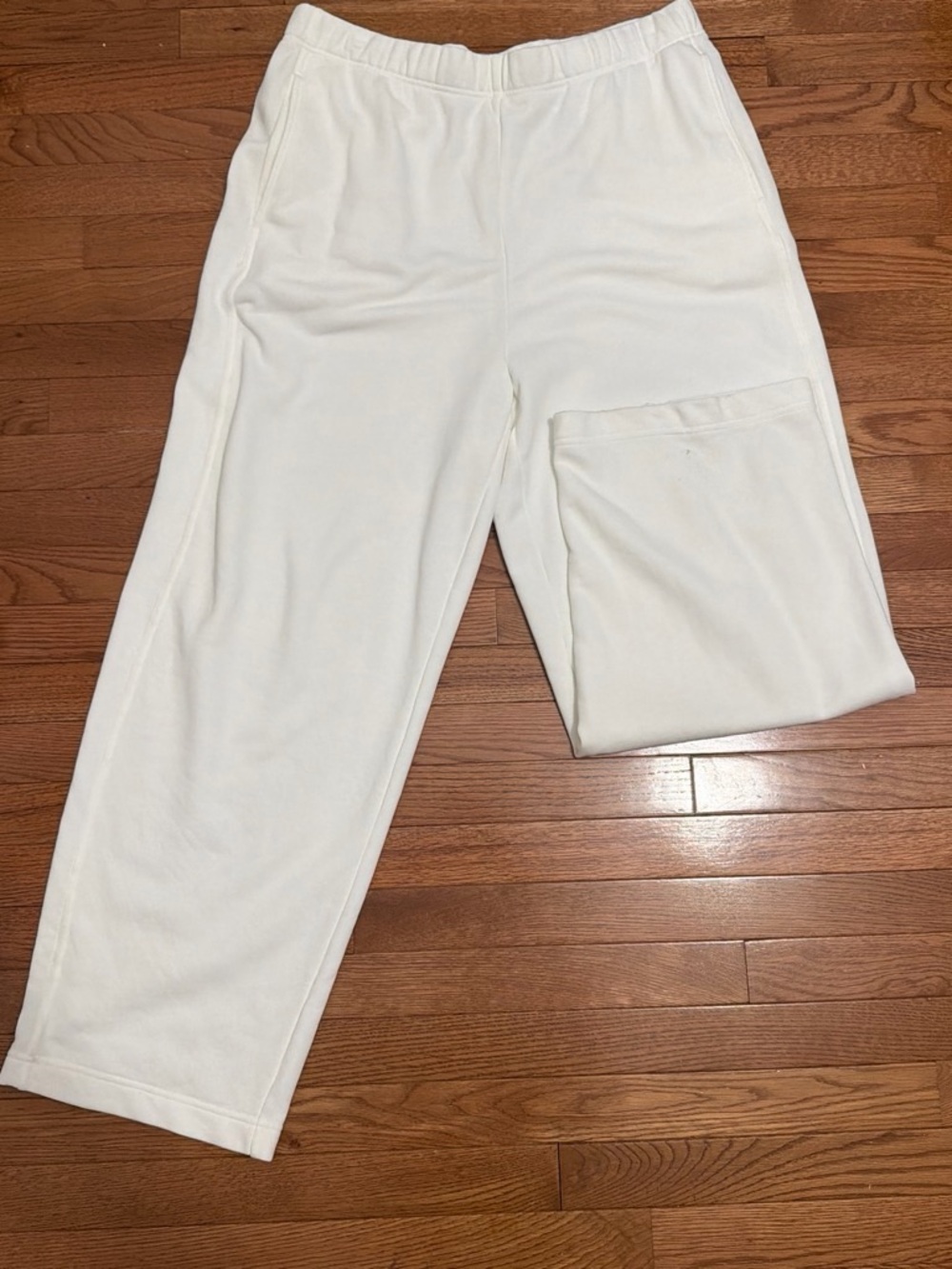 Aritzia Wide-Leg Cream Lounge Pants